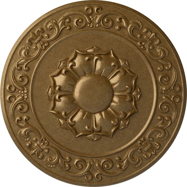 Ekena Millwork Sydney Ceiling Medallion (Fits Canopies up to 5 3/4"), Hand-Painted Pale Gold, 27 3/4"OD x 2"P CM27SYPAS - main
